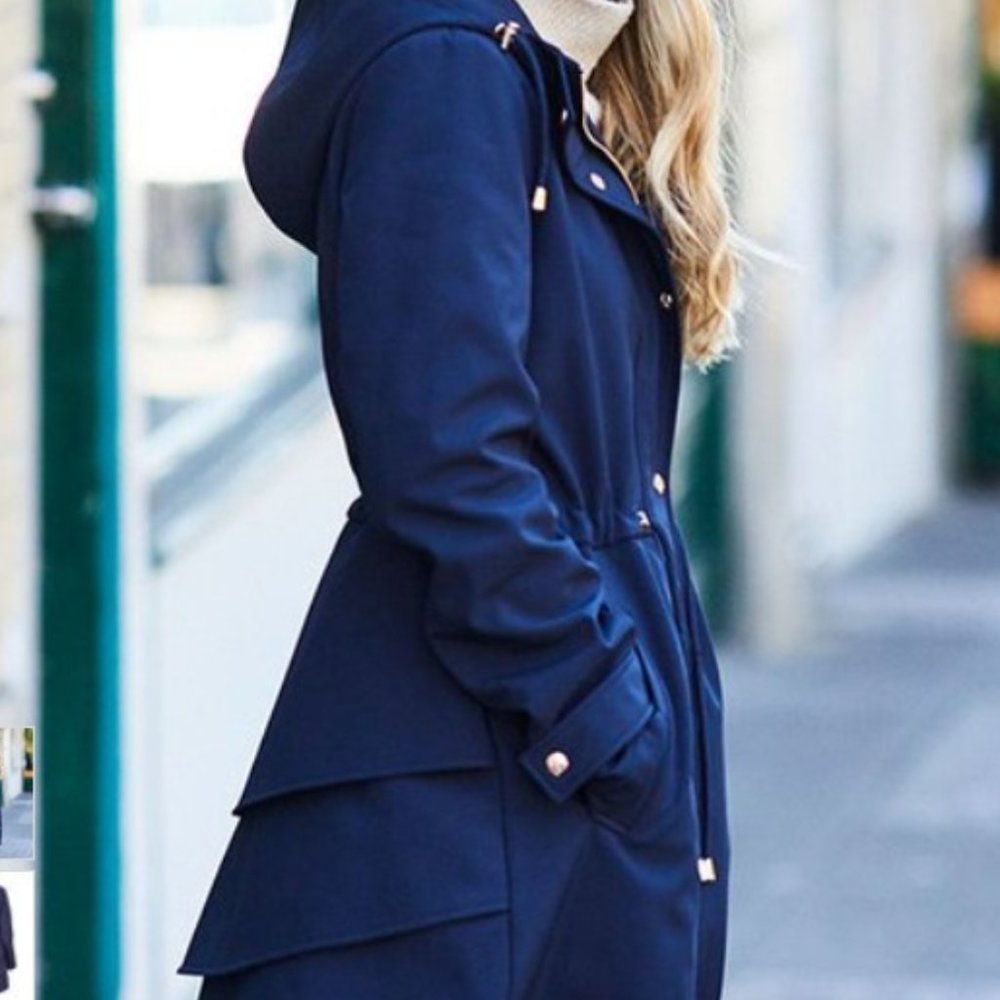 Jessica Simpson | Navy Hooded Ruffle